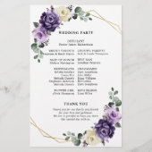 Purple Plum Argent Floral Blooms Programme de mari (Dos)