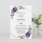 Purple Plum Argent Floral Blooms Programme de mari (Debout devant)