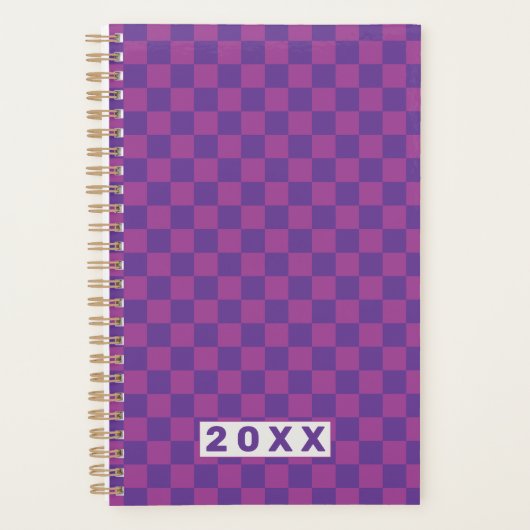 Purple Plum Checkerboard Planner (Voorkant)