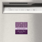 Purple Plum Damask Enregistrer la date Magnet Mari (In Situ (Lave-vaisselle))