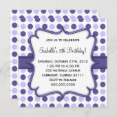 Purple Polka Dot Anniversaire Invitation (Devant / Derrière)