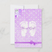 Purple Polka Dot Bow Girl Baby Shower Invitations (Dos)