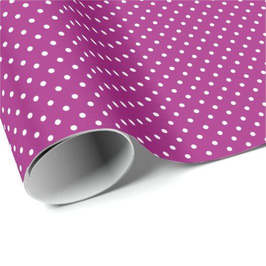 Purple Polka Dot Pattern Cadeaupapier (Rol Hoek)
