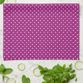 Purple Polka Dot Pattern Theedoek (Gevouwen)