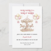 Purple Pony Dreams-Minimalist Baby Invitation (Devant)