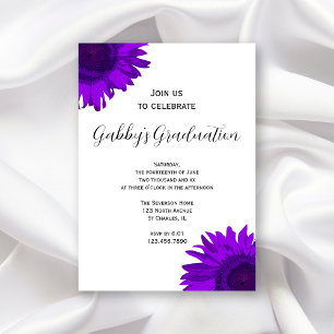 Purple Pop Art Flower Invitation de la fête de gra