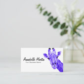 Purple Pop Art Giraffe Carte de visite (Debout devant)