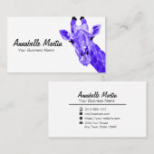 Purple Pop Art Giraffe Carte de visite (Devant / Derrière)