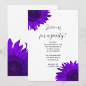 Purple Pop Art Sunflower Invitation (Devant / Derrière)