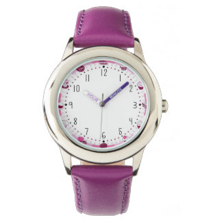 Purple Pop: Kids Watch with Purple Bracelet Horloge