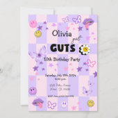Purple Pop Music Entre Ado Invitation Anniversaire (Devant)