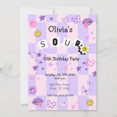 Purple Pop Music Entre Ado Invitation Anniversaire (Devant)