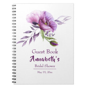 Purple Poppies Fête des mariées Invité Livre 1