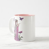 Purple Poppy Fairy Papillon Imaginaire Art Mug (Devant gauche)