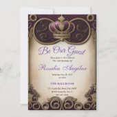 Purple Pourcentage Sweet 16 Invitations (Devant)