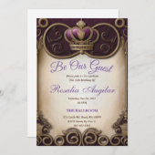 Purple Pourcentage Sweet 16 Invitations (Devant / Derrière)