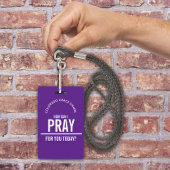 Purple prayer church volunteers id badge