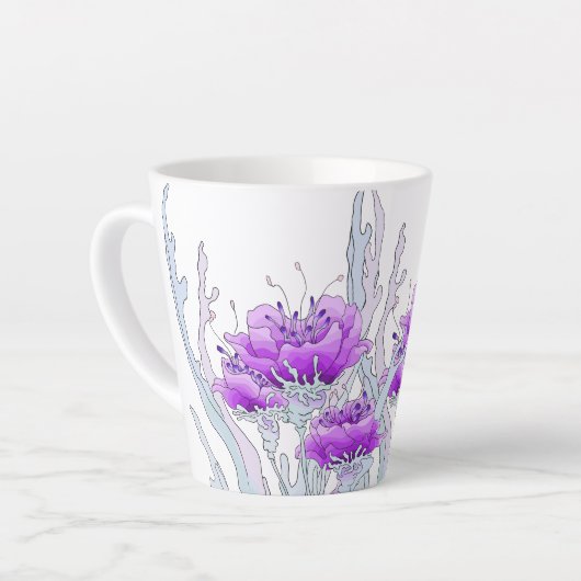 "Purple Pretty" Latte Mug (Angle gauche)