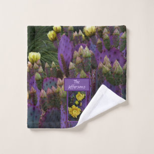 Purple Prickly Pear Opuntia Cactus Fleurs Jaunes