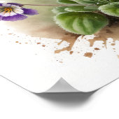 Purple Primrose Fleurs Art Imprimer Poster (Coin)