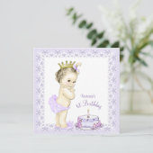 Purple Princess 1er Anniversaire Invitations (Debout devant)