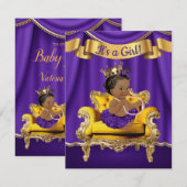 Purple Princess Baby Shower Invitations (Devant / Derrière)