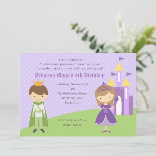 Purple Princess & Green Prince Invitation d'annive (Debout devant)