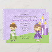 Purple Princess & Green Prince Invitation d'annive (Devant / Derrière)