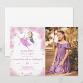 Purple Princess Invitation Anniversaire Avec Photo (Devant / Derrière)