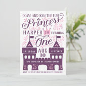 Purple Princess Party Invitations pour le premier (Debout devant)