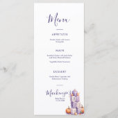 Purple Pumpkin Baby Shower Party Menu (Devant)
