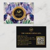 *~ PURPLE QR AP10 Fleurs IRIS Carte de visite or (Devant / Derrière)