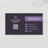 Purple QR Code Cartes de visite 23 Pack de 100 (Devant)