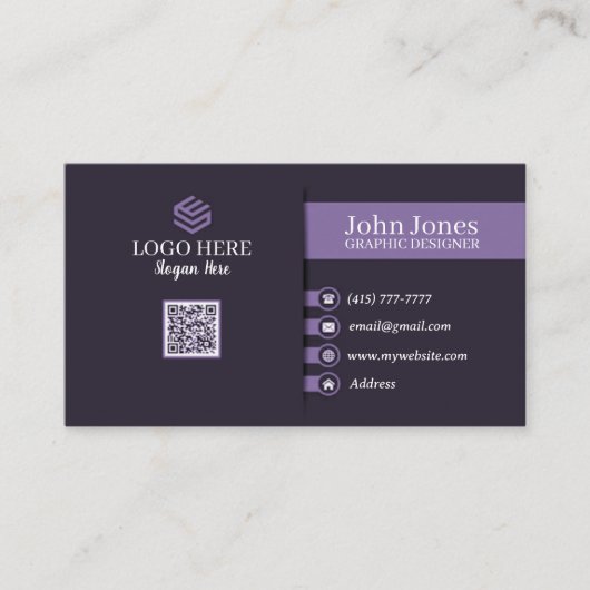 Purple QR Code Cartes de visite 23 Pack de 100 (Devant)