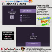 Purple QR Code Cartes de visite 23 Pack de 100
