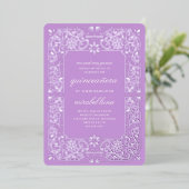 Purple Quinceañera invitaciones Foil Invitation (Debout devant)