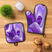 Purple Rainbow Dreams Ovenwant & Pannenlap Set (Top down)