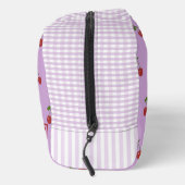 Purple & Red Cherry Gingham Pattern Simple Fruit Toilettasje (Rechts)
