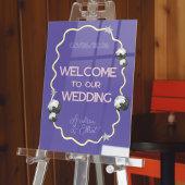 Purple Retro Disco Acrylic Wedding Welcome Sign