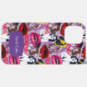 Purple Retro Pinup Collage Coque-Mate coque iphone (Verso (horizontal))