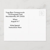 Purple Retro Van Camping Trip Invitation Carte pos (Dos)