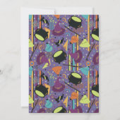 Purple Retro Witchy Halloween Invitation Anniversa (Dos)