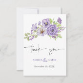 Purple rêves Carte de remerciements de fleurs styl (Devant)