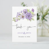 Purple rêves Carte de remerciements de fleurs styl (Debout devant)