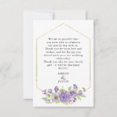 Purple rêves Carte de remerciements de fleurs styl (Dos)