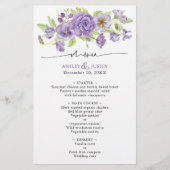 Purple rêves élégant Mariage Accueil Menu (Devant)