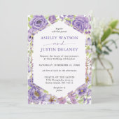 Purple rêves Faire-part de mariage de fleurs styli (Debout devant)