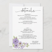 Purple rêves Faire-part de mariage de fleurs styli (Dos)