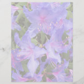 Purple Rhododendrons Floral Stationery Paper (Voorkant)