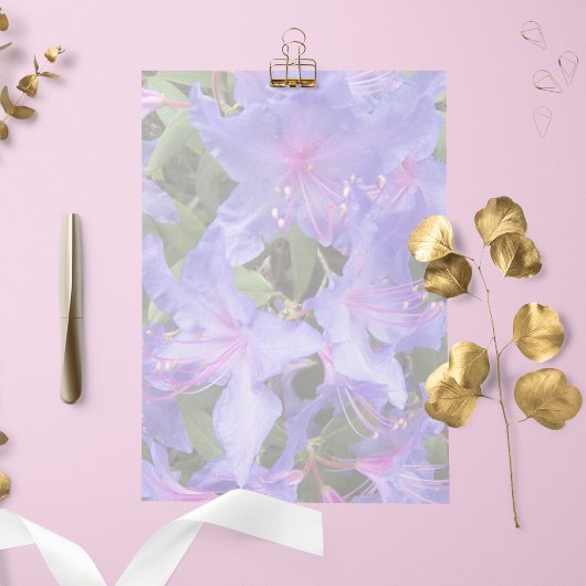 Purple Rhododendrons Floral Stationery Paper